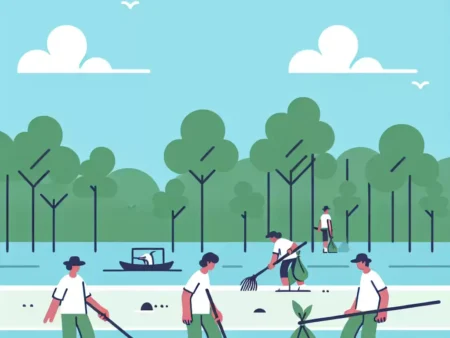 Aksi Bersih Pantai dan Penanaman Mangrove oleh Komunitas Pecinta Alam